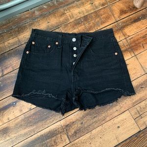 Free People Levi’s 501 Black Jean Shorts Size 27